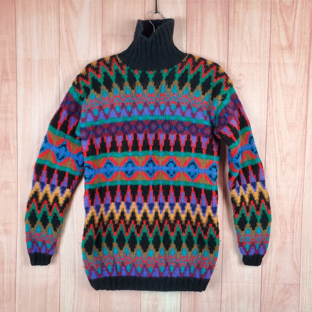 Vintage Marsh Landing Mens Sweater Medium Wool Turtleneck Long Sleeve